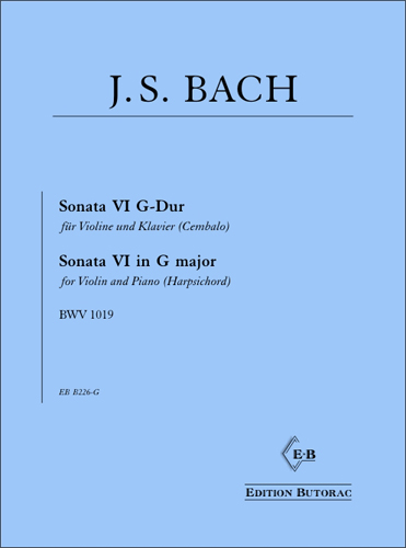 Cover - Bach, Sonate Nr. 6 G-Dur (BVW 1019)